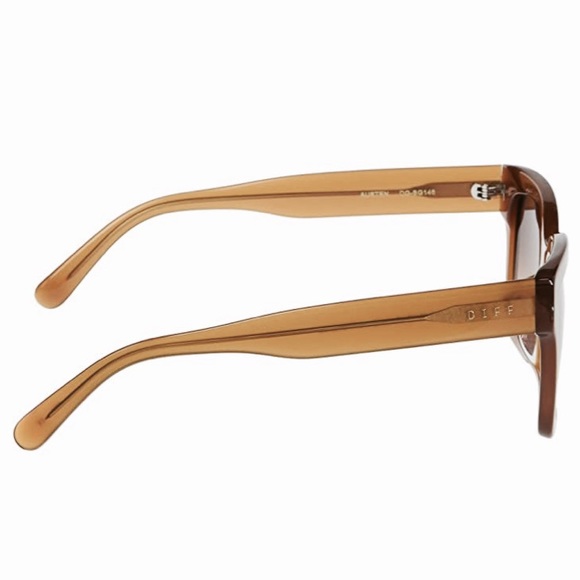 DIFF Austen Polarized Sunglasses Dark Ginger Frame Brown Gradient Lenses Square - Picture 4 of 7